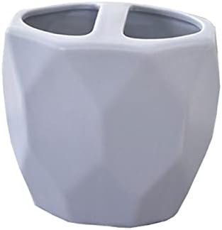 UNO-NATURAL Ceramic Toothbrush Holder with Artistic Design for Bathroom Organization Blue
