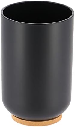 EVIDECO Bamboo Vanity Tumbler Black - Space-Saving Eco-Friendly Toothbrush Holder