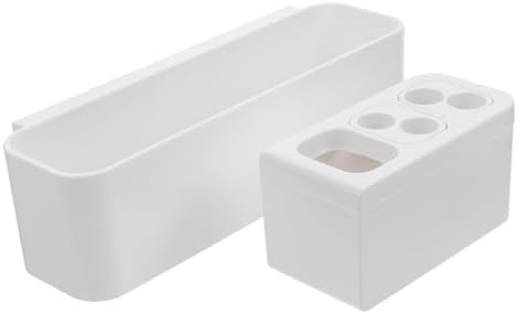 PRETYZOOM Wall Mounted Toothbrush Holder 2 Tier Organizer 1
