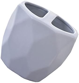 Wakauto Artistic Ceramic Toothbrush Holder1 PieceGrey Washroom Organizer