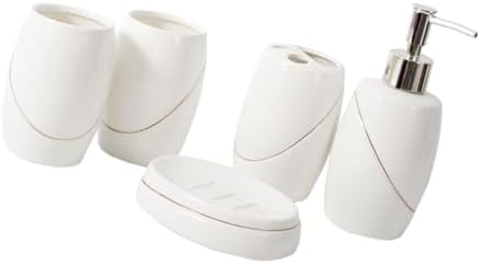 Zerodeko 5pcs Ceramic Toothbrush Holder Set for Bathroom