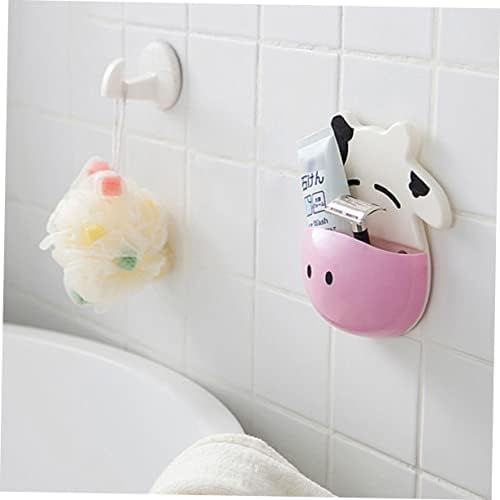 3-Piece Cartoon Cow Suction Cup Toothbrush Holder
