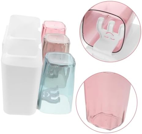 Bathroom Toothbrush Holder Set With 3 Cups And Toothpaste Rack