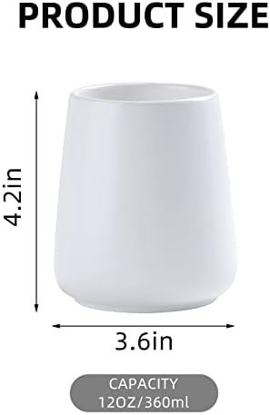 Elegant White Ceramic Toothbrush Holder Set for Bathroom Bedroom