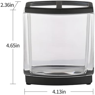 H Halston Heavy Weight Glass Toothbrush Holder Perfect for Hygiene Storage