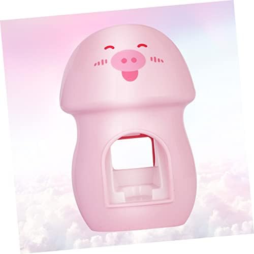 LIFKOME Pink Plastic Bathroom Organizer With Wall-Mounted Toothbrush Rack And Toothpaste Squeezer