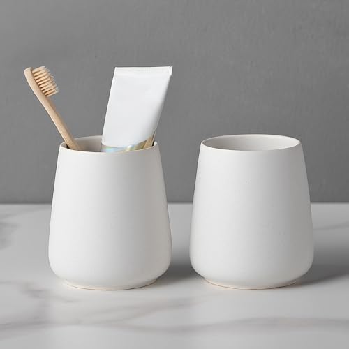 Exquisite Ceramic Toothbrush Holder Set 2-Pack Bathroom Kitchen Home Storage Solution