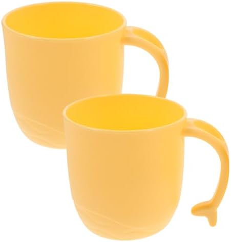 Luxshiny 2PCS Dolphin Tail Handle Unbreakable Mouthwash Cups for Boys and Girls