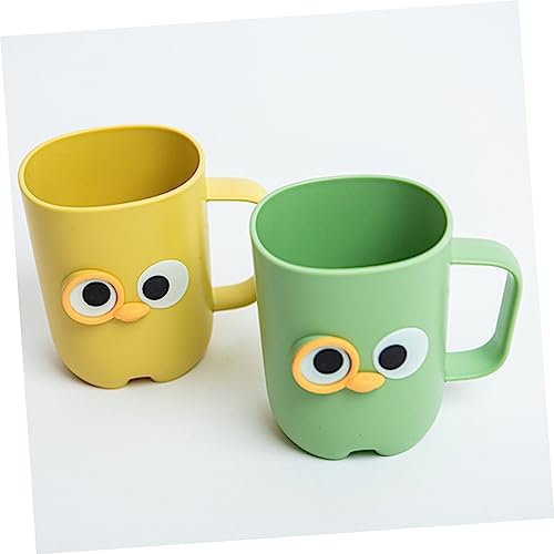 DRESSOOS 2PCS Cartoon Toothbrush Holder Cups for Reusable Storage in Bathroom