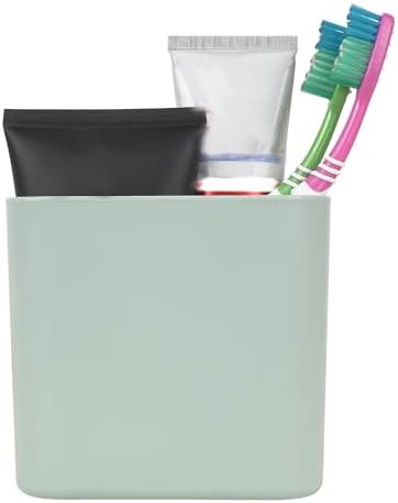 LUEXBOX Premium Wall-Mounted Toothbrush Holder with adhesive for Bathroom Storage