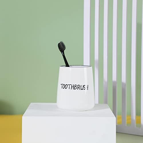 LEETOYI Toothbrush Holder Ceramic 35 Inch White