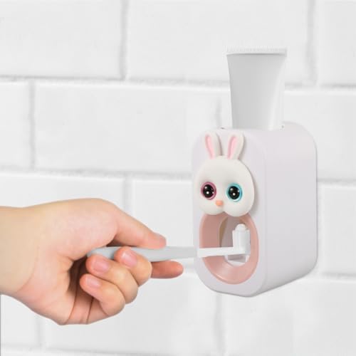 Adorable Bunny Toothbrush Dispenser Wall-Mounted Durable Tootheseenteredjs