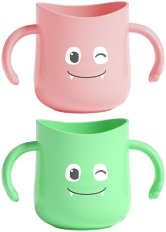Awakentti 2 Pcs Kids Toothbrush Cup with Dinosaur Design
