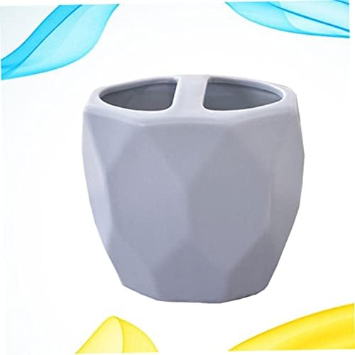 UNO-NATURAL Ceramic Toothbrush Holder with Artistic Design for Bathroom Organization Blue