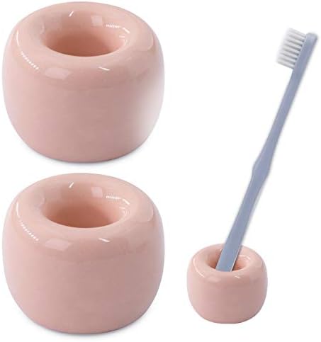 Airmoon Mini Ceramic Toothbrush Holder for Bathroom Pack of 2