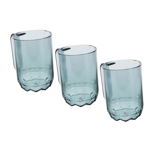 NOLITOY 3pcs Plastic Toothbrush Cups Set Transparent Reusable Bathroom Holder