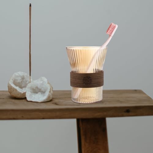 Luxshiny Glass Toothbrush Holder Bathroom Tumbler