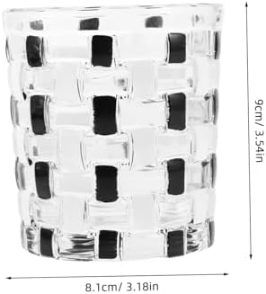 Stylish Black White Checkerboard Glass Toothbrush Holder Cup
