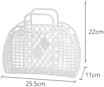 Foldable Plastic Shower Caddy with Handle Portable Multifunctional White Basket