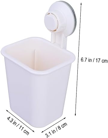 ABOOFAN Wall-Mounted White Toothbrush Holder Easy to Install