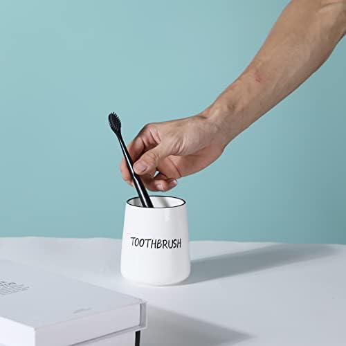 LEETOYI Toothbrush Holder Ceramic 35 Inch White
