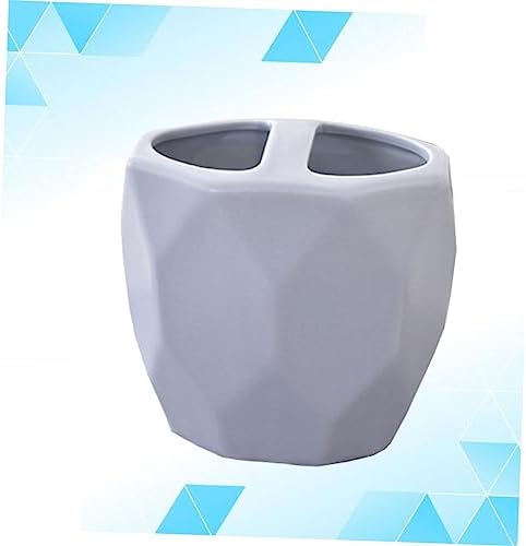 Wakauto Artistic Ceramic Toothbrush Holder1 PieceGrey Washroom Organizer