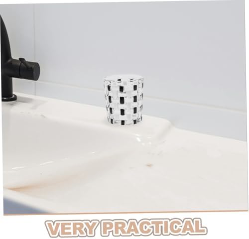 Stylish Black White Checkerboard Glass Toothbrush Holder Cup