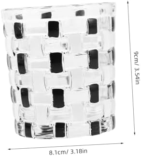 Elegant Glass Toothbrush Holder - Black and White Checkered Design
