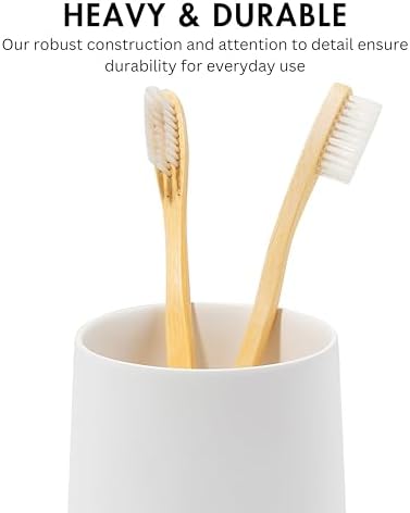 Matte White Toothbrush Holder and Soap Dispenser Set
