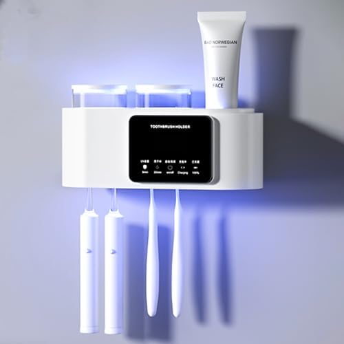 Wekity Smart Solar Toothbrush Holder with 4 Slots