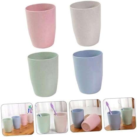 4Pcs VALICLUD Toothbrush Mouthwash Unbreakable Mugs Home Decor Toothbrush Holder