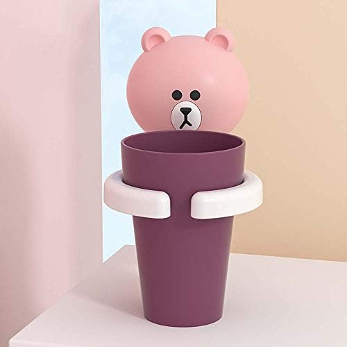 Traceless Suction Wall-Mounted Kids Toothbrush Holder Blue Rabbit Cartoon Brushing Cup