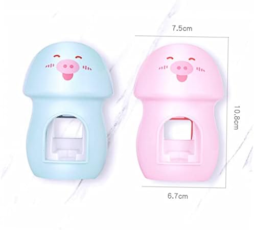 LIFKOME Pink Plastic Bathroom Organizer With Wall-Mounted Toothbrush Rack And Toothpaste Squeezer