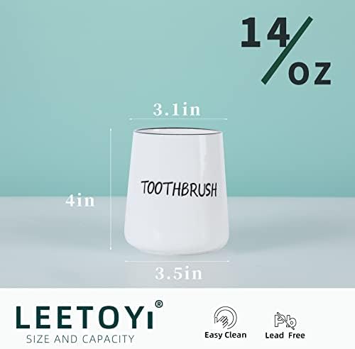 LEETOYI Toothbrush Holder Ceramic 35 Inch White
