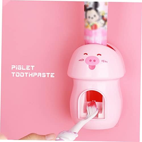 Adorable Pink Automatic Toothbrush Squeezer Wall-Mounted Toothbrush Holder