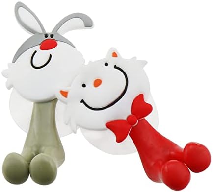 5PCS Cute Cartoon Animal Toothbrush Holders Wall-Mounted Set for Kids