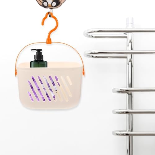 PRETYZOOM Plastic Hanging Shower Basket with Hooks