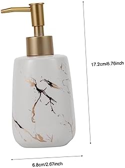 GLEAVI 3Pcs Marble Bathroom Toothbrush Holder Soap Dish Lotion Bottle Set