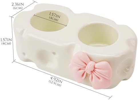 Cute White Ceramic Bow Toothbrush Holder