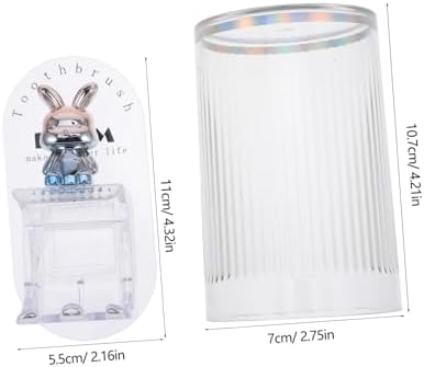Unomor Wall-Mounted Boy Girl Toothbrush Holder with Rabbit Design 1