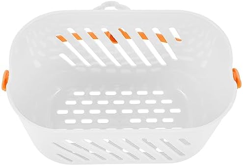 Zerodeko Plastic White Shower Storage Basket With Hooks
