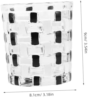 Zerodeko Stylish Glass Toothbrush Cup - Black White Checkerboard Pattern
