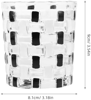 HOLIDYOYO Black White Checkerboard Glass Mouthwash Toothbrush Travel Holder