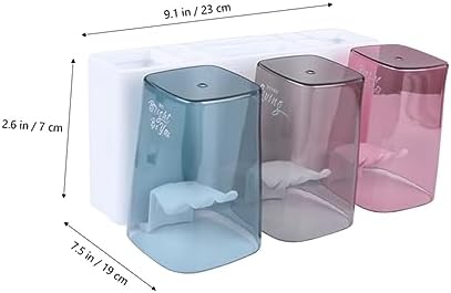 CIIEEO 3 Toothbrush Holder Set White - Mountable Toothpaste Cup Storage Rack