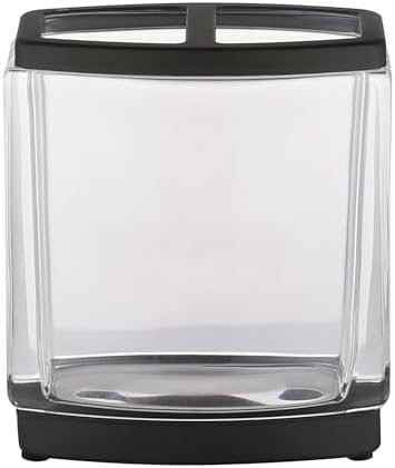 H Halston Heavy Weight Glass Toothbrush Holder Perfect for Hygiene Storage