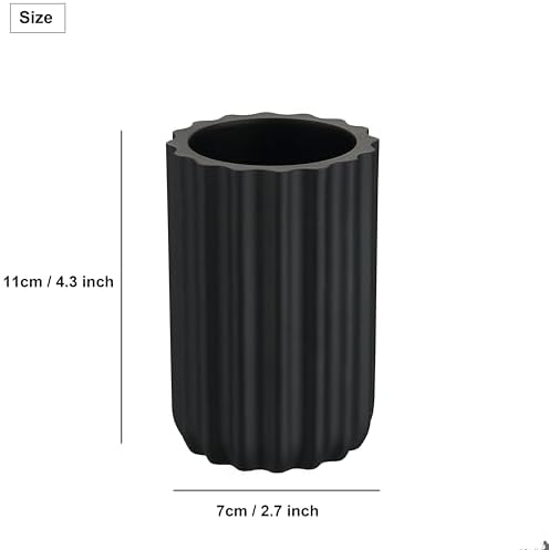 Kmeino Matte Black Bath Organizer for Toothbrushes Makeup