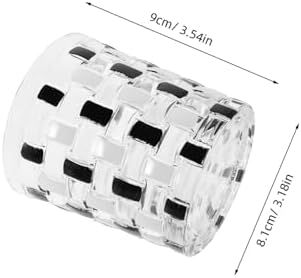 Zerodeko Stylish Glass Toothbrush Cup - Black White Checkerboard Pattern