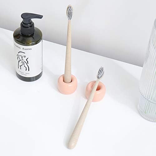 Airmoon Mini Ceramic Toothbrush Holder for Bathroom Pack of 2