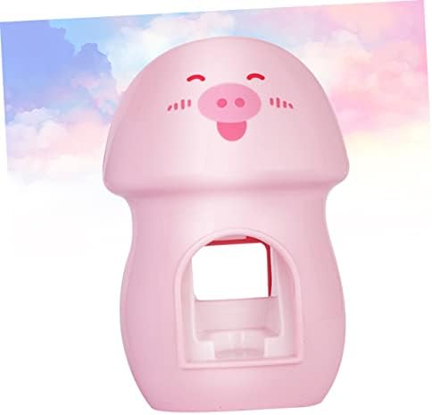 Pig Design Wall-Mounted Toothbrush Holder with Toothpaste Dispenser