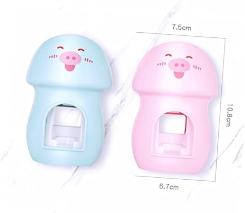Wakauto Automatic Toothpaste Squeezer Wall Mounted Toothbrush Holder Pink